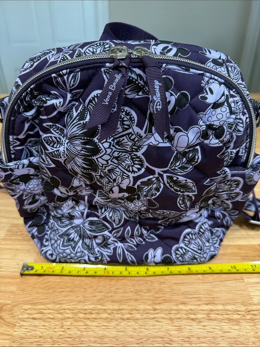 Disney Vera Bradley Mickey and Minnie Flirty Floral Quilted Mini Backpack -